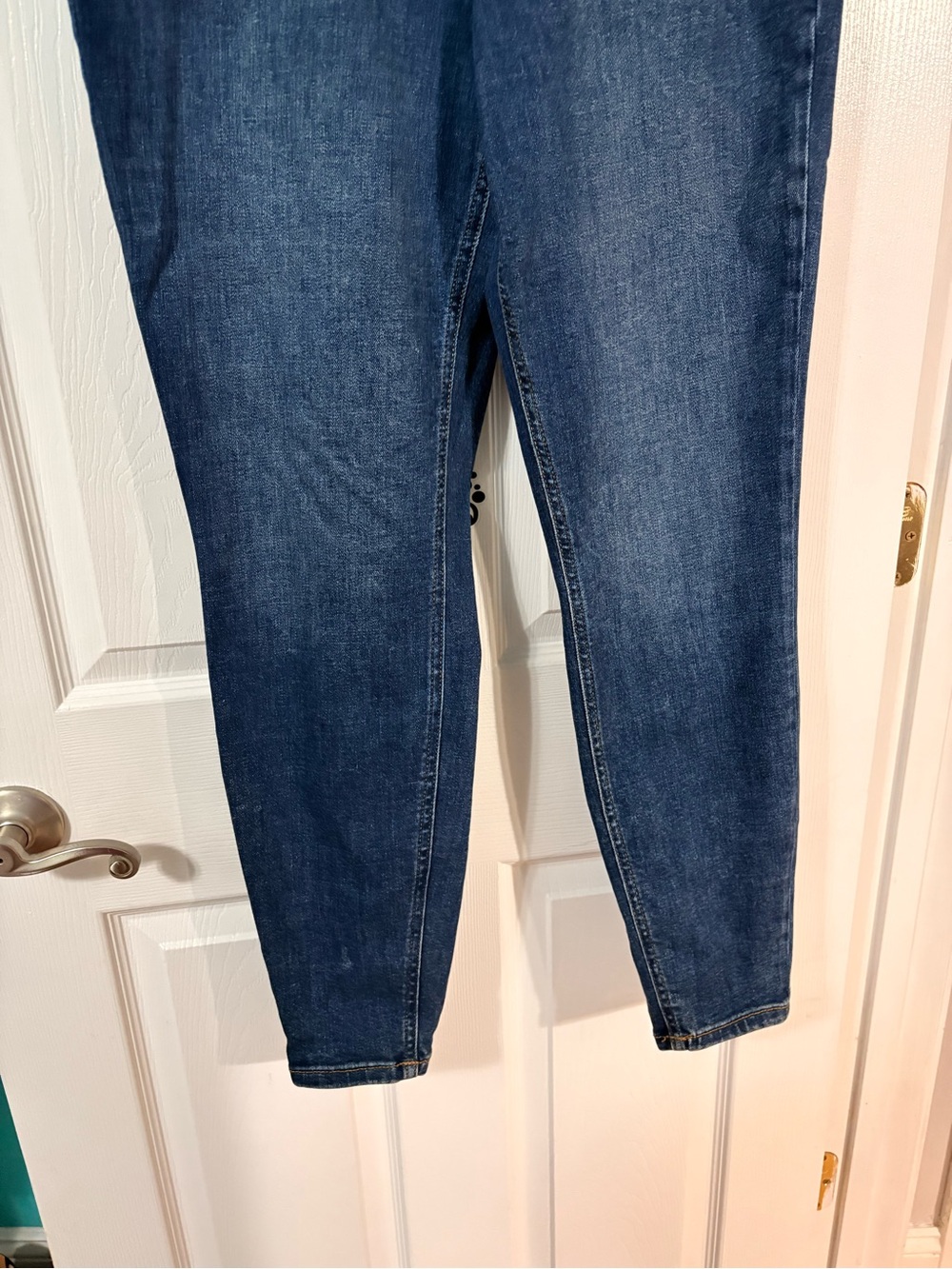 High-Rise Button-Fly Jeans — Dark Blue - Picture 3 of 10
